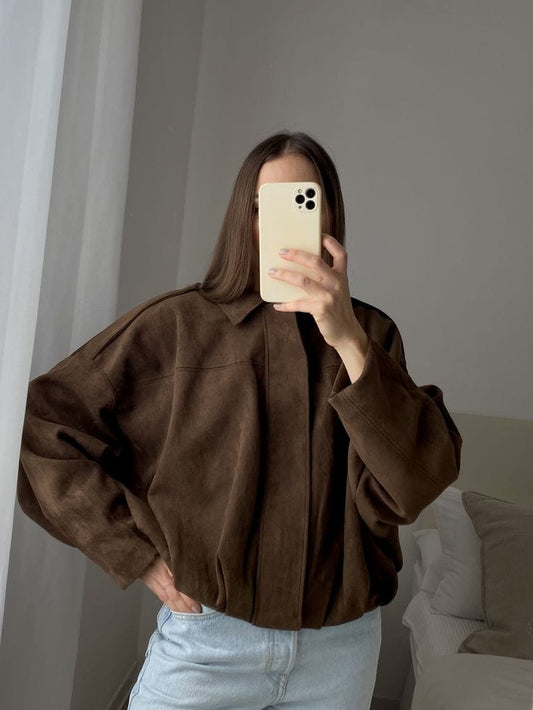 brown suede jacket