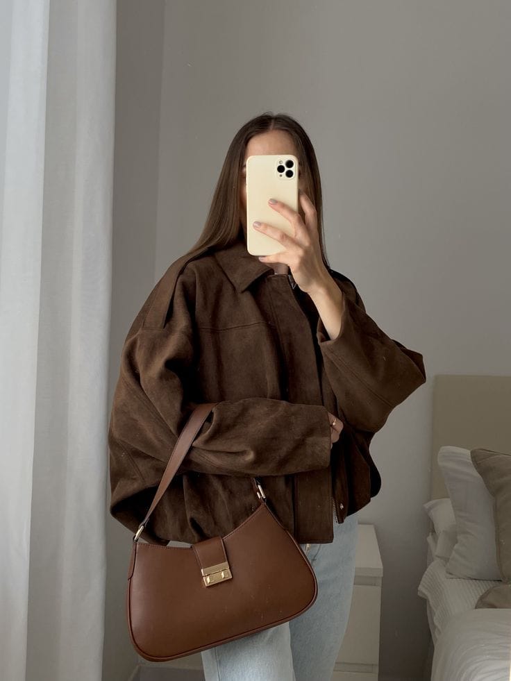 brown suede jacket